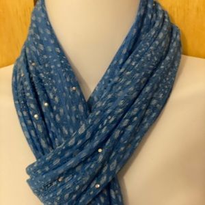 Light weight blue with silver accent scarf